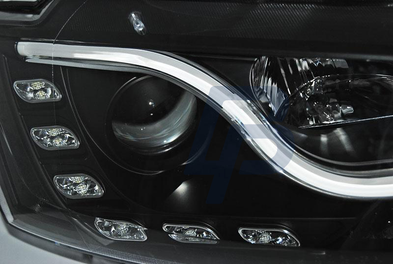 HEADLIGHTS VW JETTA VI 1.11- TUBE LIGHT TRU DRL BLACK - 2