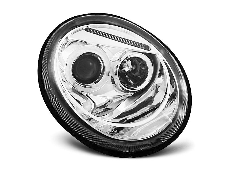 HEADLIGHTS VW NEW BEETLE 10.98-05.05 ANGEL EYES CHROME