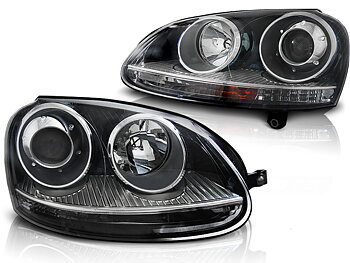 STRÅLKASTARE SPORT SVART TILL VW GOLF 5 2003-2009