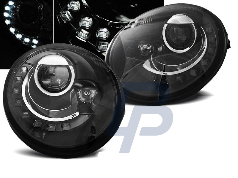 HEADLIGHTS VW NEW BEETLE 10.98-05.05 LED BLACK - 3
