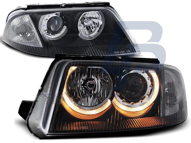 HEADLIGHTS VW PASSAT 3BG B5 FL 09.00-03.05 ANGEL EYES BLACK - 5