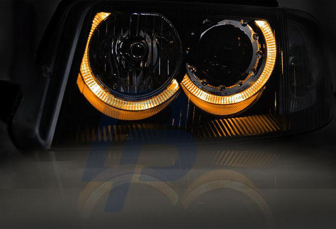 HEADLIGHTS VW PASSAT 3BG B5 FL 09.00-03.05 ANGEL EYES BLACK - 3