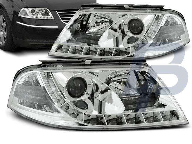 HEADLIGHTS VW PASSAT 3BG 09.00-03.05 DAYLIGHT CHROME - 2