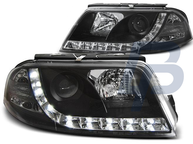 HEADLIGHTS VW PASSAT 3BG 09.00-03.05 TRU DRL BLACK - 2