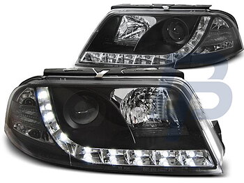 STRÅLKASTARE VW PASSAT 3BG 09.00-03.05 TRU DRL SVARTA