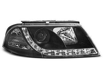STRÅLKASTARE VW PASSAT 3BG 09.00-03.05 TRU DRL SVARTA