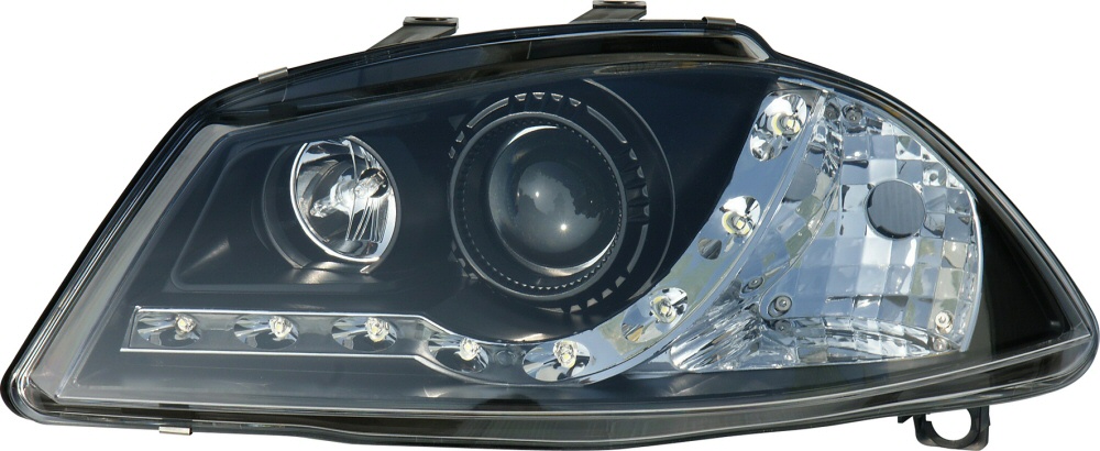 SEAT IBIZA/CORDOBA 02+ R8 STYLE LED HEADLIGHTS BLACK V1