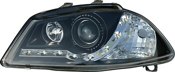 SEAT IBIZA/CORDOBA 02+ R8 STYLE LED HEADLIGHTS BLACK V1