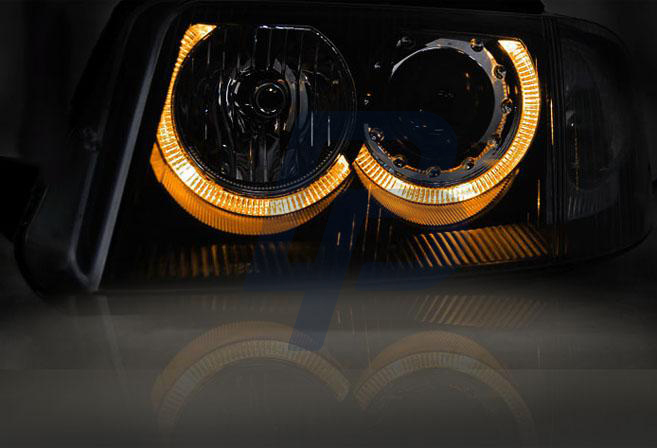HEADLIGHTS VW PASSAT 3BG B5 FL 09.00-03.05 ANGEL EYES CHROME - 3