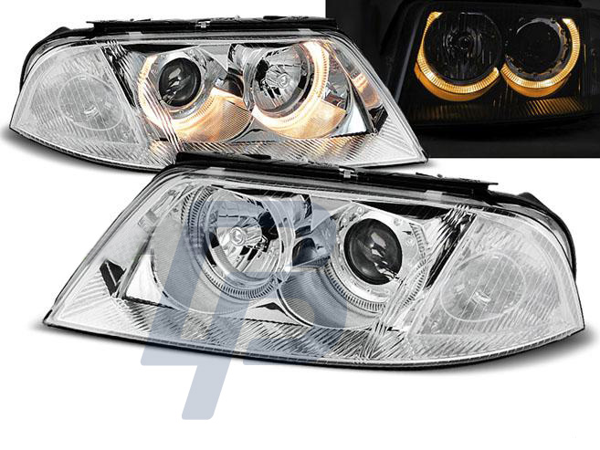 HEADLIGHTS VW PASSAT 3BG B5 FL 09.00-03.05 ANGEL EYES CHROME - 4