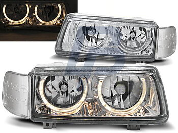 STRÅLKASTARE VW PASSAT B4 11.93-05.97 ANGEL EYES KROMADE