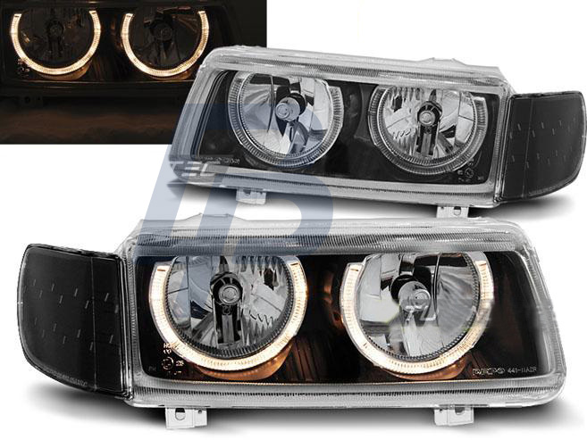 HEADLIGHTS VW PASSAT B4 11.93-05.97 ANGEL EYES BLACK - 2