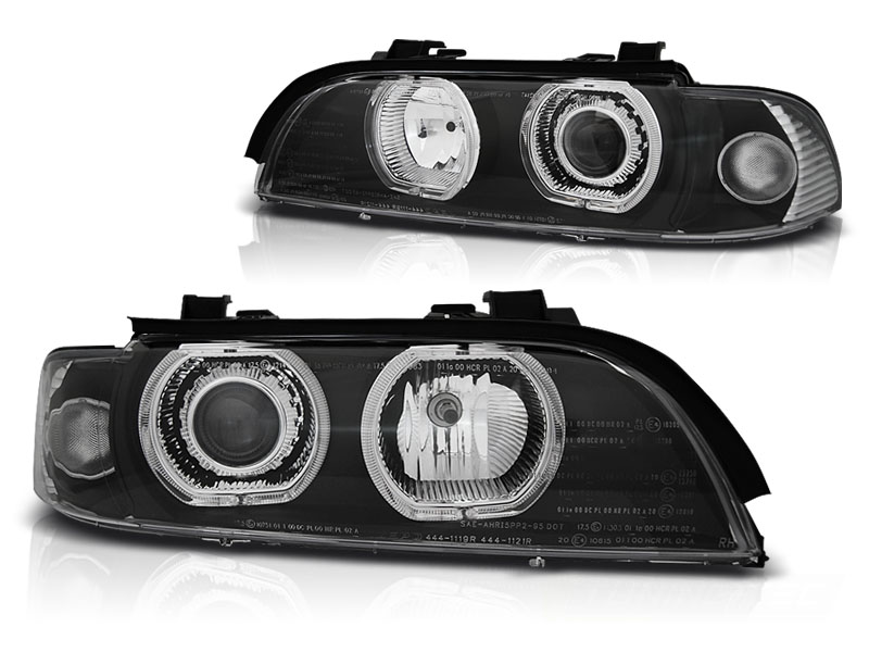 STRÅLKASTARE ANGEL EYES LED SVART TILL BMW E39 1995-2003