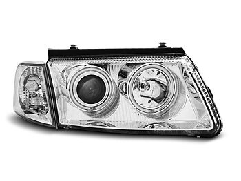 STRÅLKASTARE VW PASSAT B5 3B 11.96-08.00 ANGEL EYES CCFL KROMADE