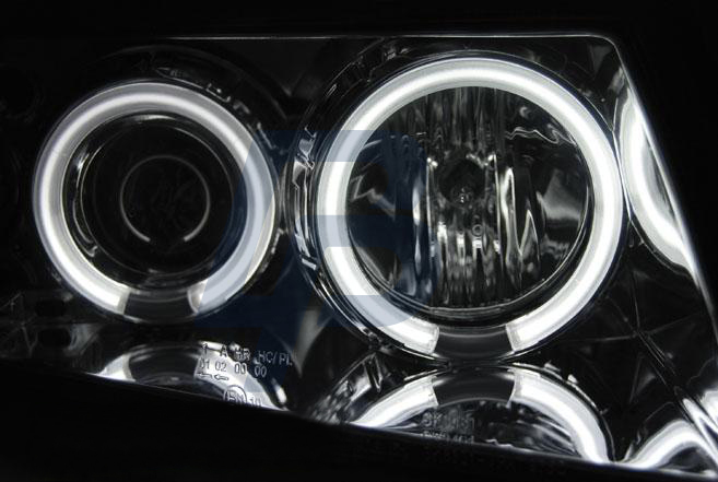 HEADLIGHTS VW PASSAT B5 3B 11.96-08.00 ANGEL EYES CCFL CHROME - 2