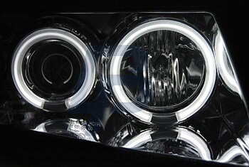 STRÅLKASTARE VW PASSAT B5 3B 11.96-08.00 ANGEL EYES CCFL KROMADE