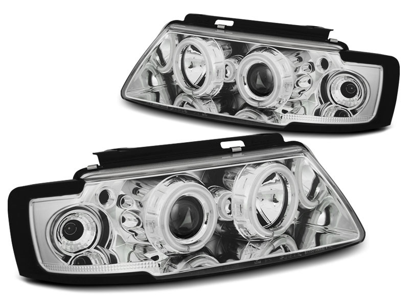 HEADLIGHTS VW PASSAT B5 3B 11.96-08.00 ANGEL EYES CCFL CHROME