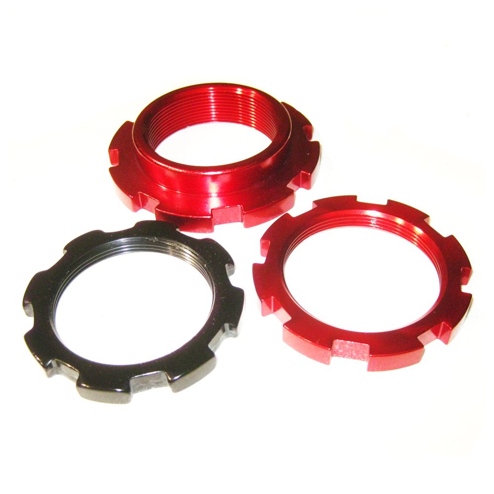 BC RACING V1 RED LOCKING RING SET (A/B/C) 3 RINGS PER SHOCK