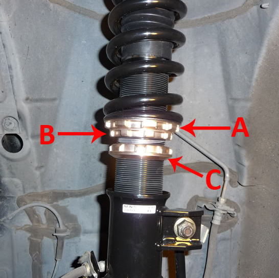 BC RACING V1 RED LOCKING RING SET (A/B/C) 3 RINGS PER SHOCK - 2