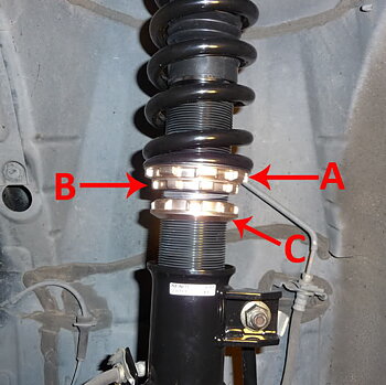BC RACING V1 RED LOCKING RING SET (A/B/C) 3 RINGS PER SHOCK