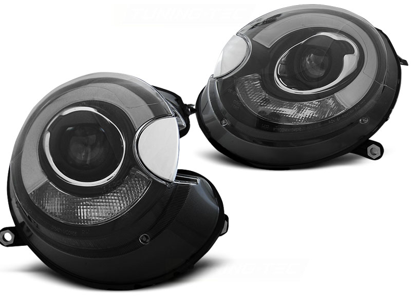 STRÅLKASTARE TUBE LIGHT SVART TILL BMW MINI (COOPER) 2006-2014