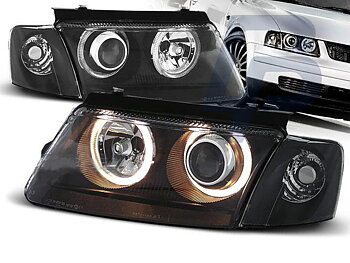 STRÅLKASTARE VW PASSAT B5 3B 11.96-08.00 ANGEL EYES SVARTA