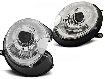 STRÅLKASTARE TUBE LIGHT KROM TILL BMW MINI (COOPER) 2006-2014