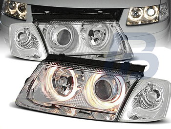 STRÅLKASTARE VW PASSAT B5 3B 11.96-08.00 ANGEL EYES KROMADE