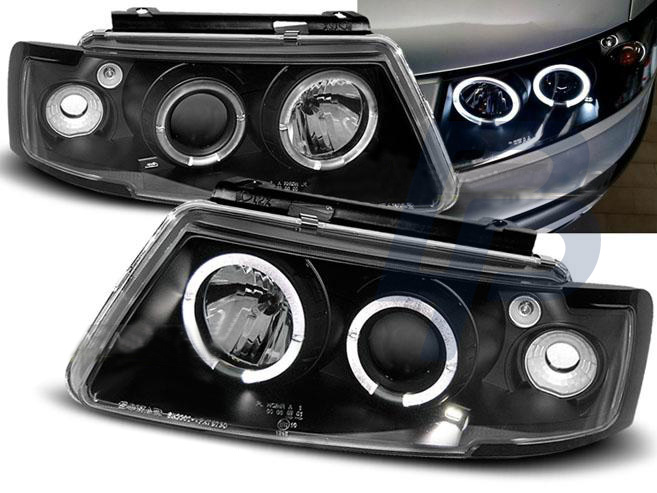 HEADLIGHTS VW PASSAT B5 3B 11.96-08.00 ANGEL EYES CHROME - 2