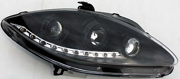 SEAT LEON/ALTEA/TOLEDO 05+ R8 STYLE LED HEADLIGHTS BLACK V1