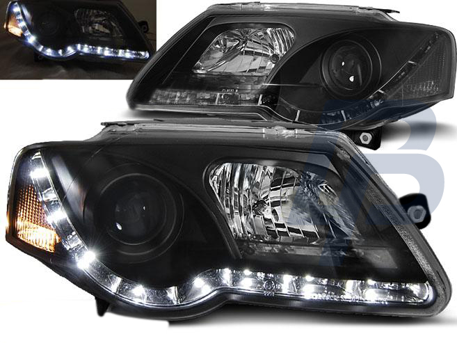 HEADLIGHTS VW PASSAT B6 3C 03.05-10 DAYLIGHT BLACK - 2