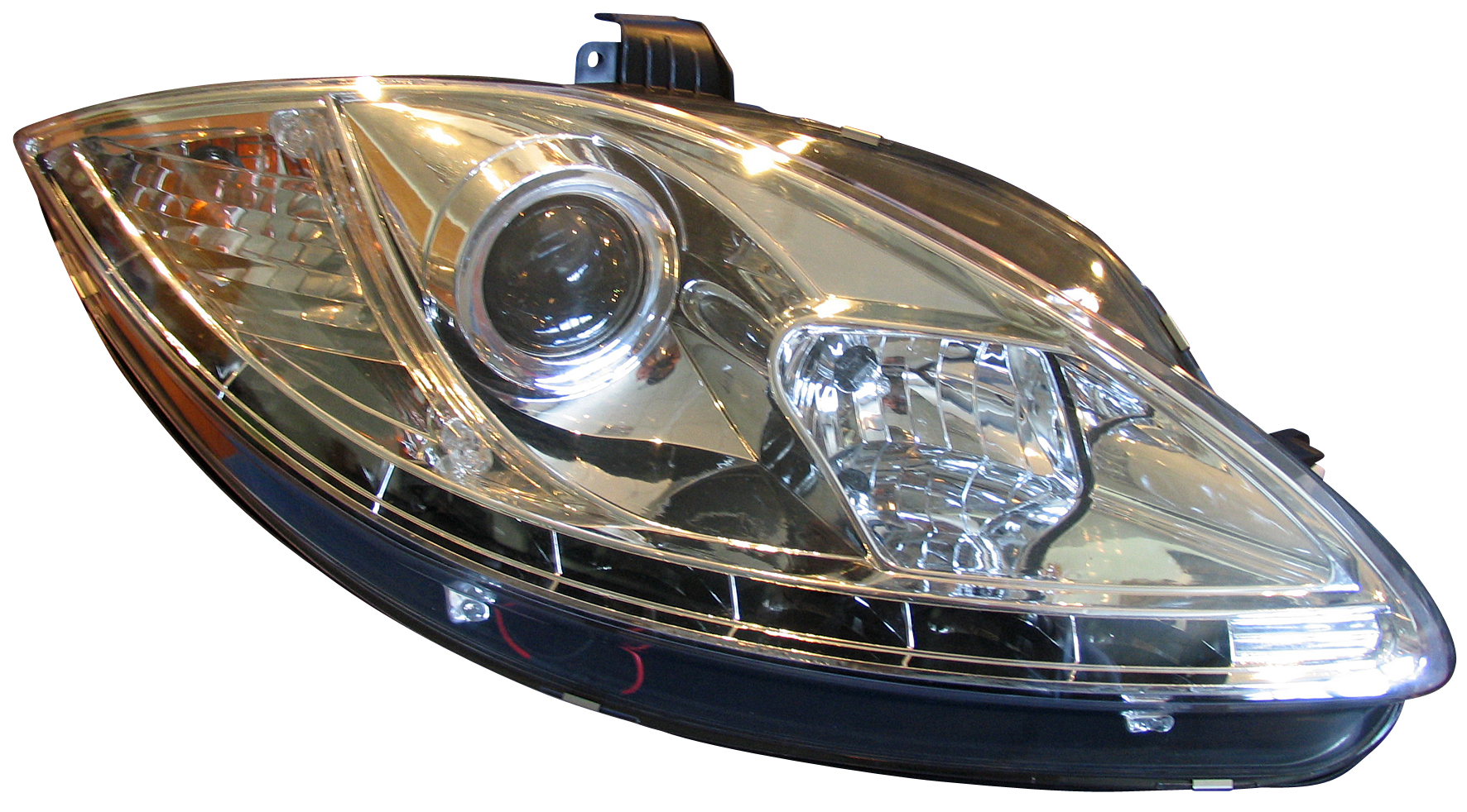 SEAT LEON/ALTEA/TOLEDO 05+ R8 STYLE LED HEADLIGHTS CHROME V2