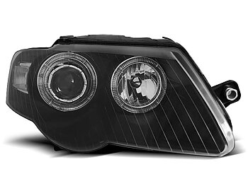 STRÅLKASTARE VW PASSAT B6 3C 03.05-10 ANGEL EYES SVARTA