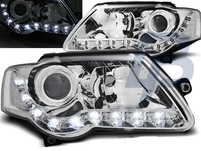 HEADLIGHTS VW PASSAT B6 3C 03.05-10 DAYLIGHT CHROME - 2