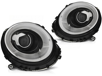 STRÅLKASTARE TUBE LIGHTL SVART TILL BMW MINI (COOPER) 2006-2014