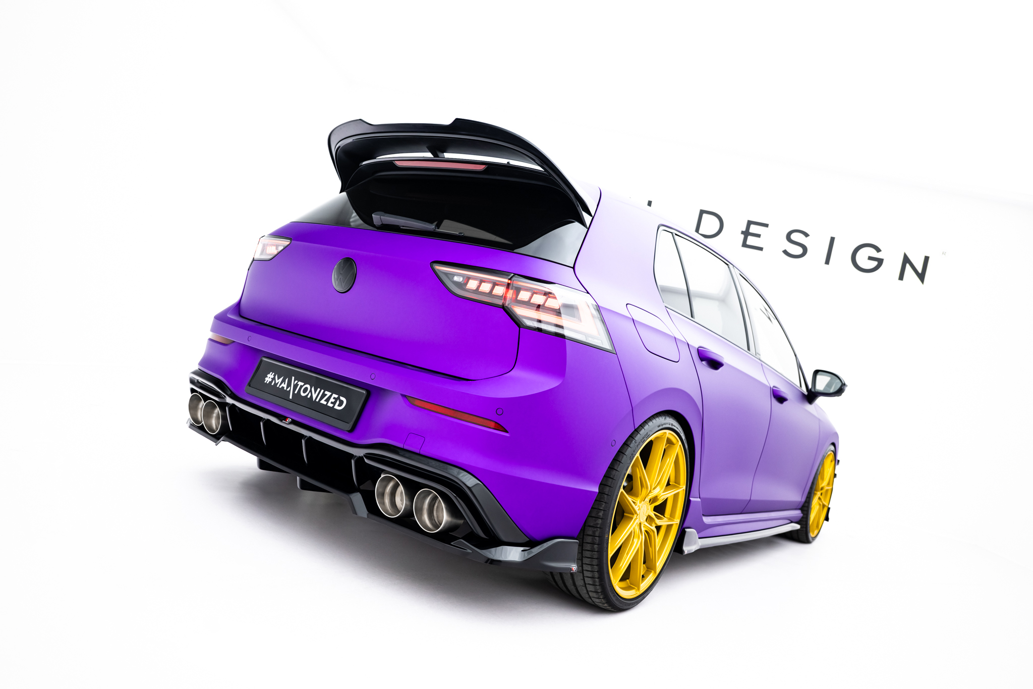 REAR SPLITTER (WITH VERTICAL BARS) V.1 SUITABLE FOR VOLKSWAGEN GOLF R HATCHBACK MK8 / MK8 FACELIFT – MAXTON DESIGN - 7