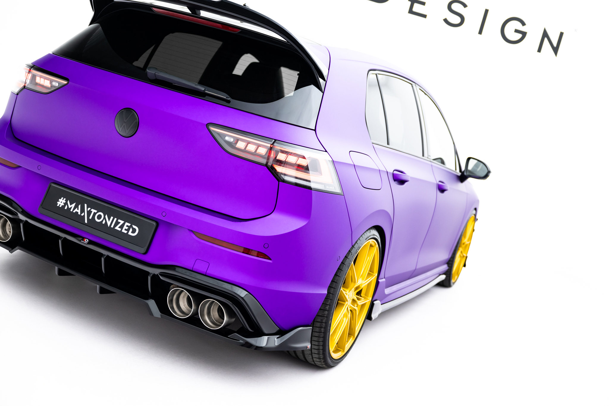 REAR SPLITTER (WITH VERTICAL BARS) V.1 SUITABLE FOR VOLKSWAGEN GOLF R HATCHBACK MK8 / MK8 FACELIFT – MAXTON DESIGN - 8