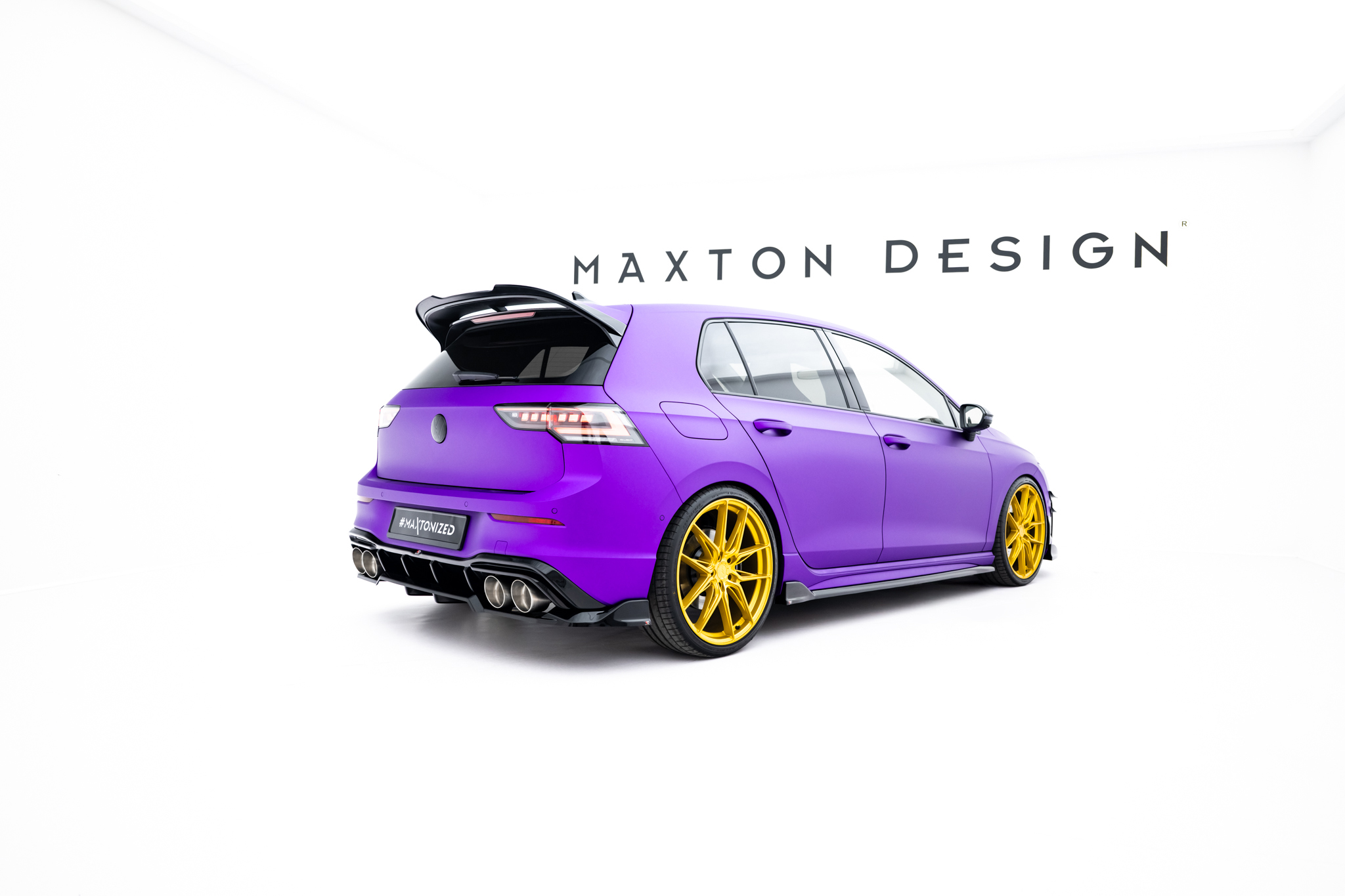 REAR SPLITTER (WITH VERTICAL BARS) V.1 SUITABLE FOR VOLKSWAGEN GOLF R HATCHBACK MK8 / MK8 FACELIFT – MAXTON DESIGN - 2