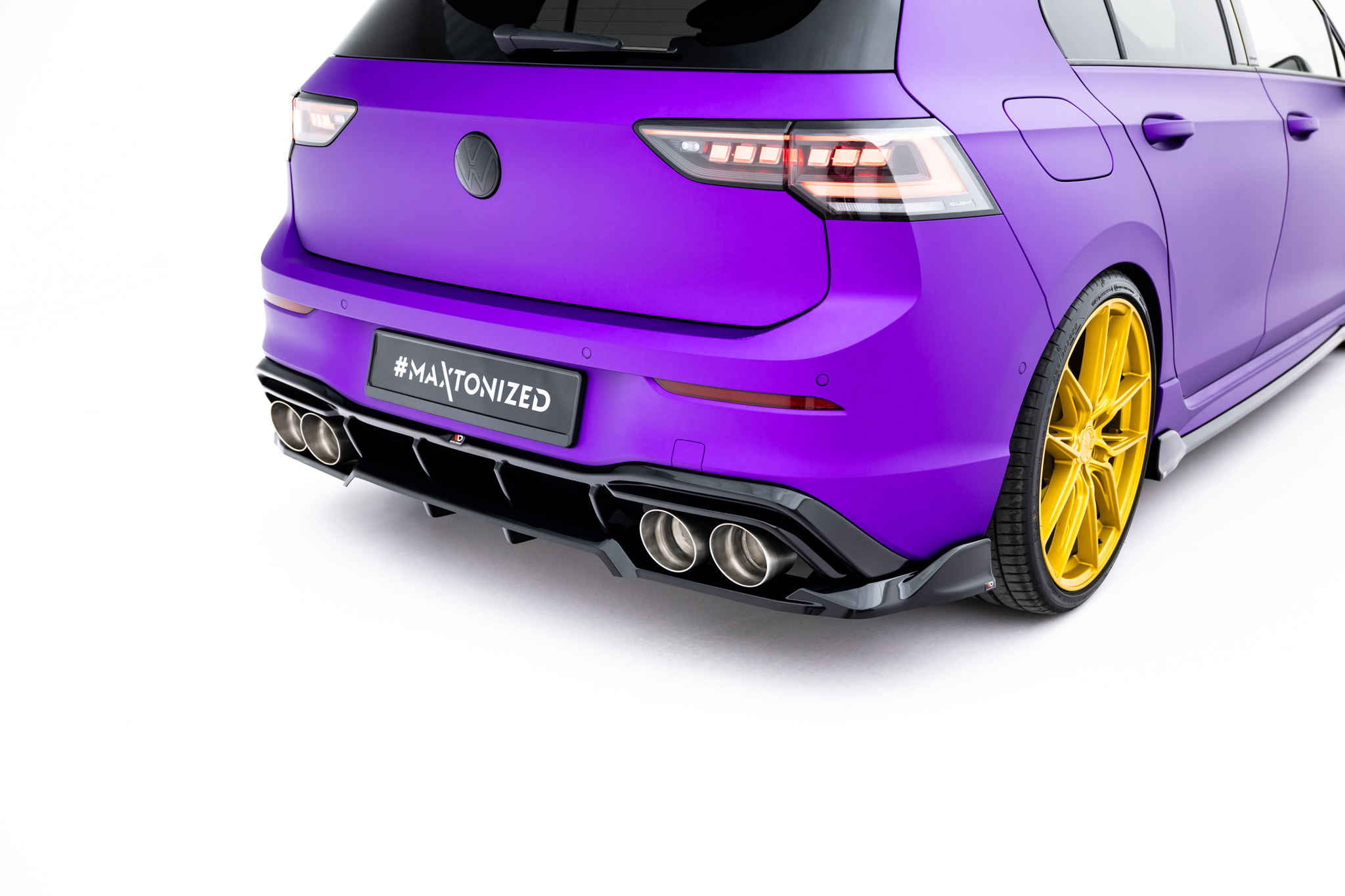 REAR SPLITTER (WITH VERTICAL BARS) V.1 SUITABLE FOR VOLKSWAGEN GOLF R HATCHBACK MK8 / MK8 FACELIFT – MAXTON DESIGN - 4