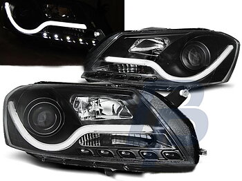 STRÅLKASTARE VW PASSAT B7 10.10-10.14 SVARTA TUBE LIGHT