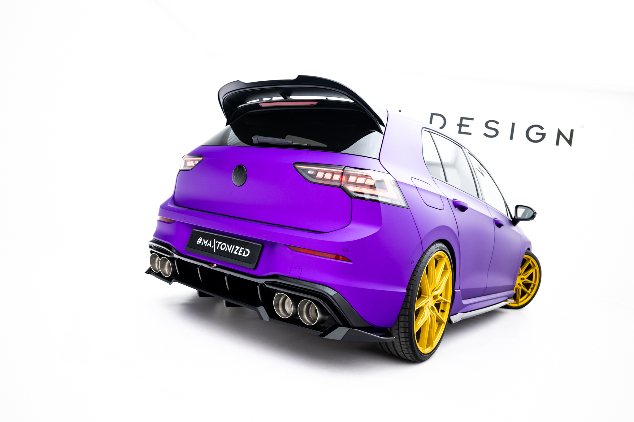 REAR SPLITTER (WITH VERTICAL BARS) V.2 SUITABLE FOR VOLKSWAGEN GOLF R HATCHBACK MK8 / MK8 FACELIFT – MAXTON DESIGN - 4