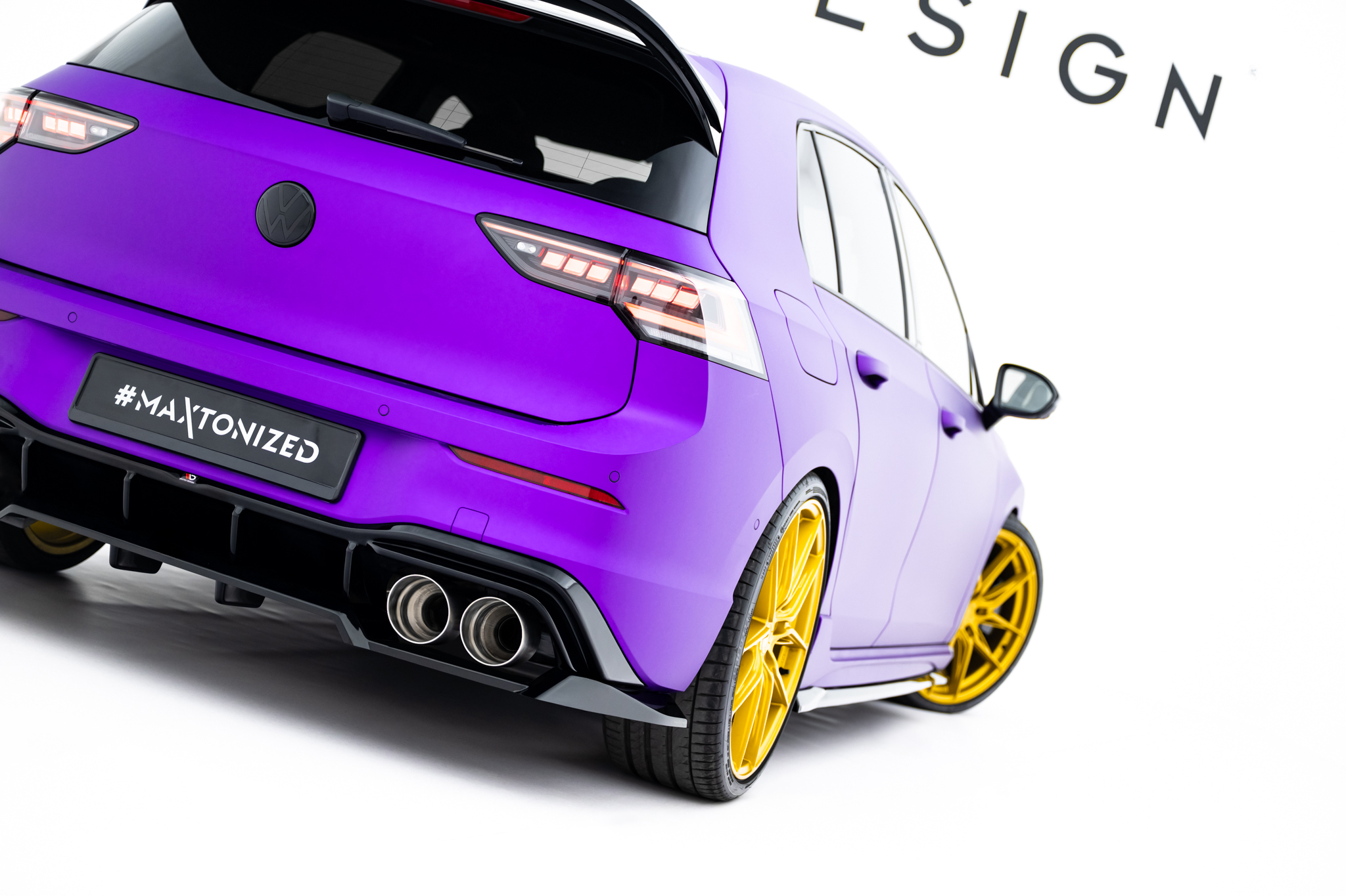 REAR SPLITTER (WITH VERTICAL BARS) V.2 SUITABLE FOR VOLKSWAGEN GOLF R HATCHBACK MK8 / MK8 FACELIFT – MAXTON DESIGN - 2