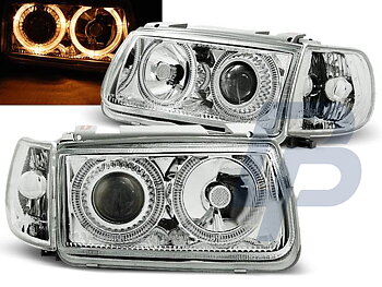 STRÅLKASTARE VW POLO 6N 10.94-09.99 HATCHBACK ANGEL EYES KROMADE