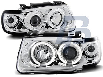 STRÅLKASTARE VW POLO 6N 10.94-09.99 HATCHBACK ANGEL EYES KROMADE