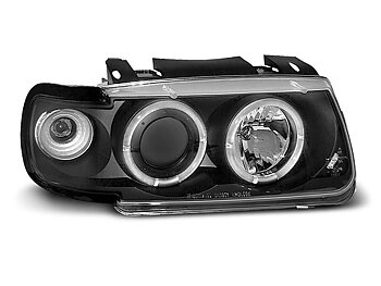 STRÅLKASTARE VW POLO 6N 10.94-09.99 HATCHBACK ANGEL EYES SVARTA