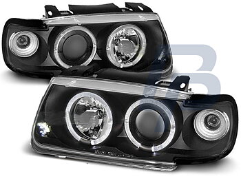 STRÅLKASTARE VW POLO 6N 10.94-09.99 HATCHBACK ANGEL EYES SVARTA