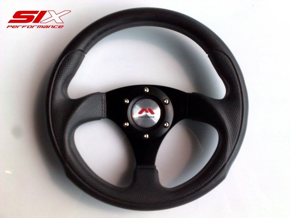 SIX MOTORA STEERING WHEEL SENDAI FULL BLACK 29CM