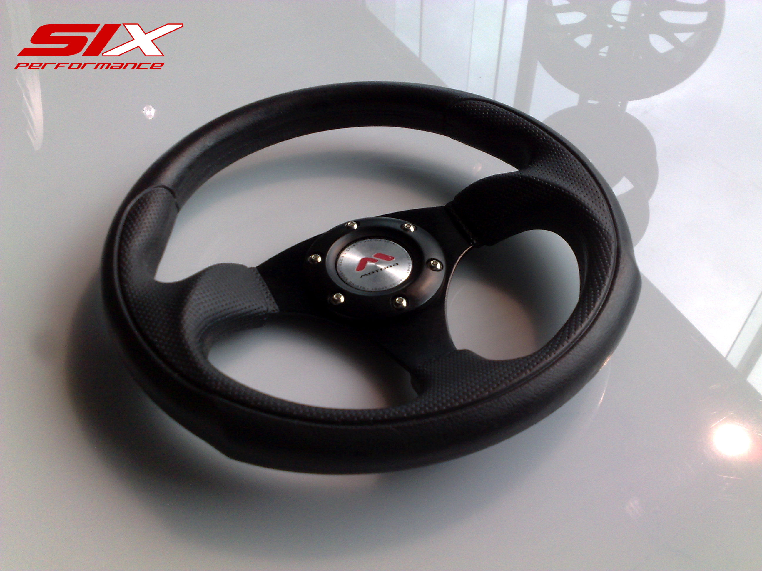 SIX MOTORA STEERING WHEEL SENDAI FULL BLACK 29CM - 2