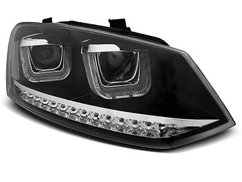 HEADLIGHTS VW POLO 6R 09-03.14 U-TYPE LED SEQ BLACK
