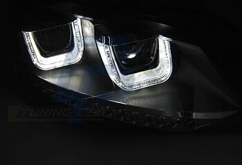 HEADLIGHTS VW POLO 6R 09-03.14 U-TYPE LED SEQ BLACK